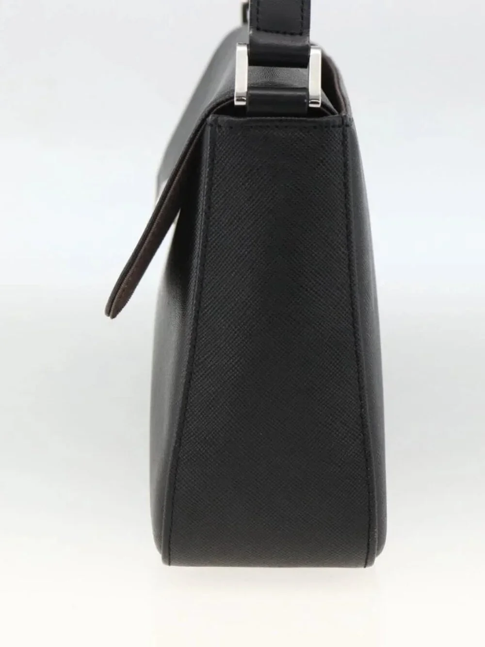 BURBERRY Shoulder Bag Leather Black Silver Auth ep13804 - Picture 6 of 16